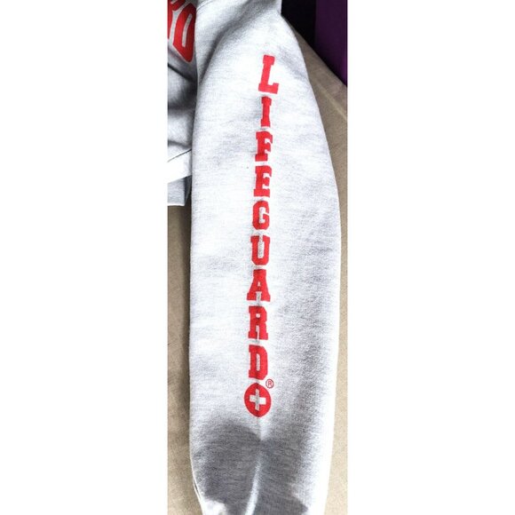 Lifeguard Nantasket Beach Embroidered Silver Red Letters Boys Cotton Poly Hoodie - Picture 9 of 16